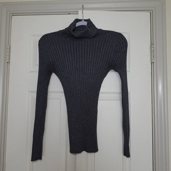 Grey Bodycon Turtleneck Sweater - Picture 1 of 1